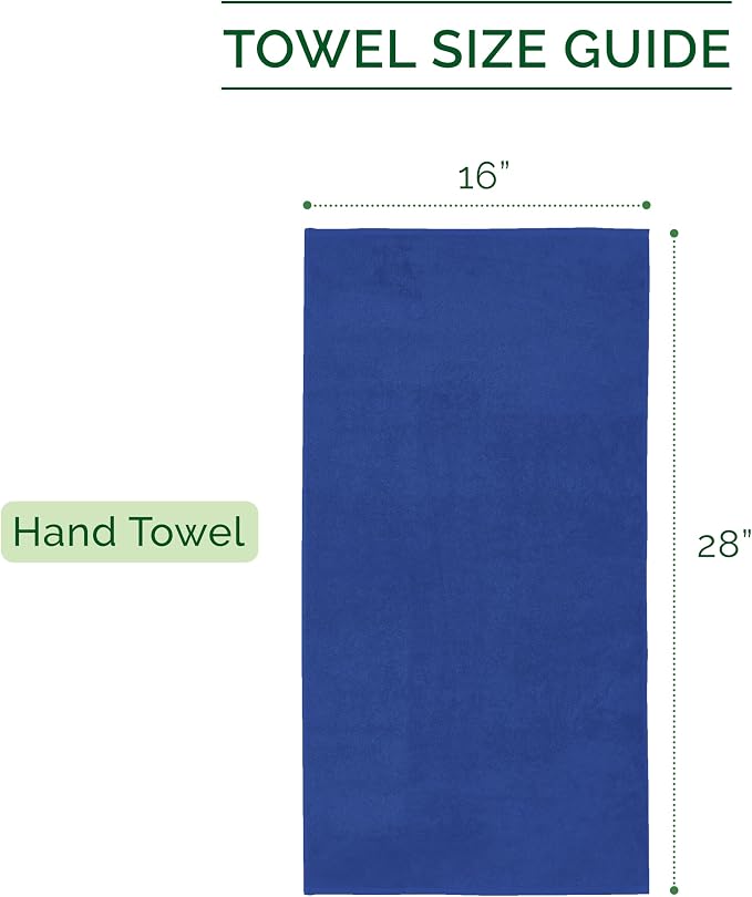 Elegant Comfort Three Line Popcorn Towel Set for Bathroom 16 x 28 inches, Premium Hotel Quality 4-Pack Hand Towels, 100% Turkish Cotton, Soft and Durable, Quick Dry and Highly Absorbent, Cobalt Blue