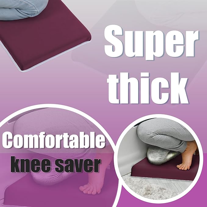 Supa Ant Bath Kneeler–8 Suction Cups & 1.5" Thick Padding.Award Winning Baby Bath Kneeler and Elbow Rest Pad Set with 5 Bath Toy Organizer Pockets.Non Slip Fast Drying Baby Bath Essentials Bordeaux