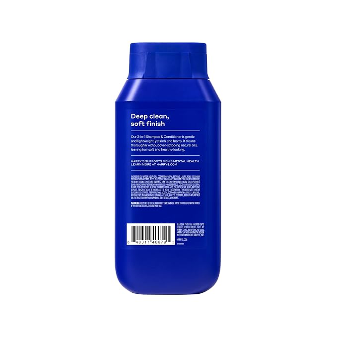 Harry's Men's 2 in 1 Shampoo and Conditioner for All Hair Types - Wildlands Scent - (3 Pack) 14 fl oz - No Parabens or Sulfates