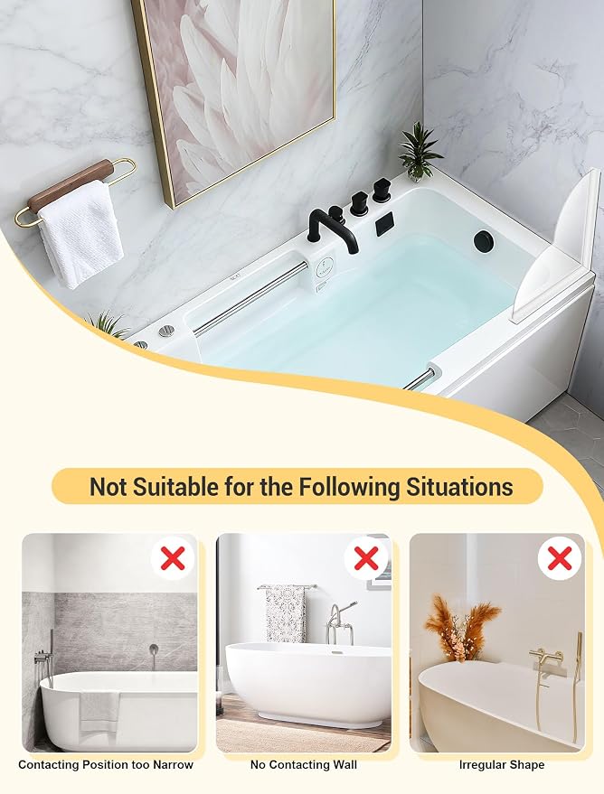 EVOULTES 2 Pack Large Shower Splash Guard Kit, Upgrade 9.25 x 9.25 Bathtub Shower Water Splash Guards, Self-Adhesive Shower Guards to Keep Water in Shower, Shower Water Blocker from Splashing Out