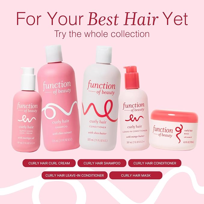 Function of Beauty Curly Hair Shampoo & Conditioner Set - Sulfate-Free Shampoo & Conditioner Duo for Natural Curls & Bounce - Curl Defining, Hydrating & Moisturizing - Dry & Dull Hair Care Products