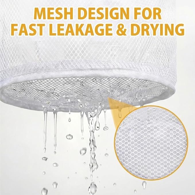 2PC Bath Toy Storage Organizer, Extra Large Mesh Net for Bathtub Toys Quick Dry Shower Toy Holder with Strong Suction Cups Multi-Use Basket for Bathroom Wall Tub and Poolside