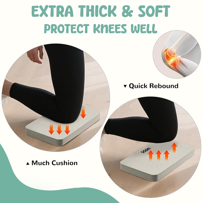 Baby Bath Kneeler, Extra Thick Kneeling Pad for Bathing Babies, Soft Foam Cushioning for Knee, 1.5" Thick Non-Slip, Fast-Drying,Gardening, Bathing Baby, Workout Supplies-Gray