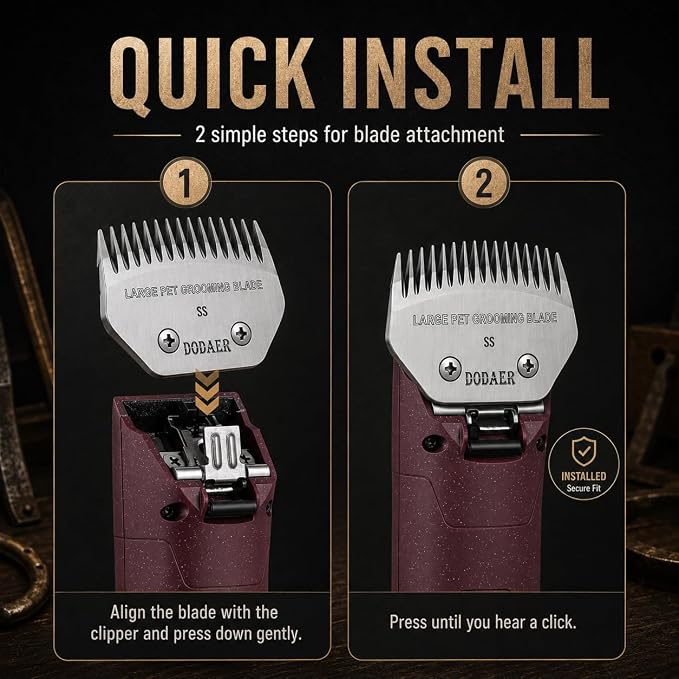 Dog Grooming Blade,Compatible with Andis Super Blending,Oster A5,Wahl KM10 | Grooming Steel Blade for Large Dog,Horses,Sheep，Cut Length 1/50"