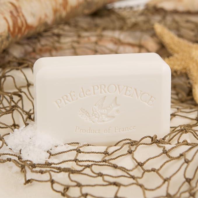 Pre de Provence Artisanal Soap Bar, Enriched with Organic Shea Butter, Natural French Skincare, Quad Milled for Rich Smooth Lather, 8.8 Ounce, Sea Salt