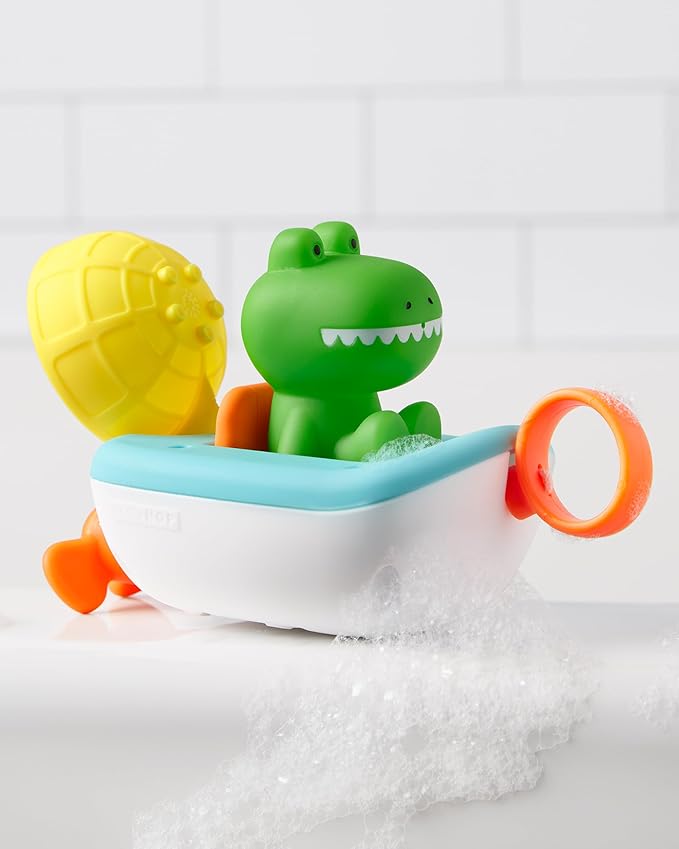 Skip Hop Baby Bath Toy Croc The Boat 3-Piece Set, Zoo