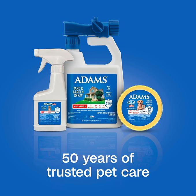 ADAMS Plus Flea and Tick Spray for Dogs & Cats, Kills Fleas and Ticks, Repels Mosquitoes, Prevents Infestations up to 2 Months, Treatment for Dogs, Cats, Puppies & Kittens, 8 Fl Oz