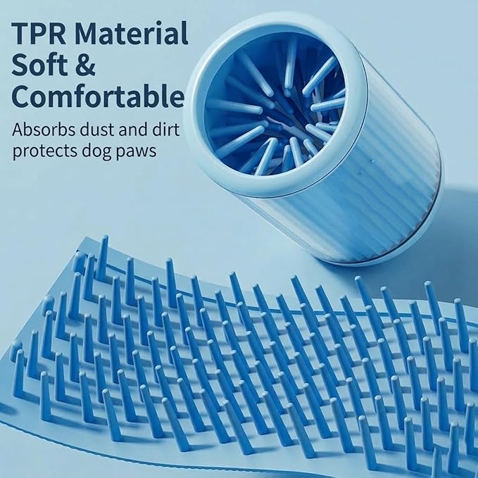 Portable Dog Paw Cleaner for Dogs and Cats, Muddy Pet Foot Washer, Small to Medium Breed Paw Washer, Blue