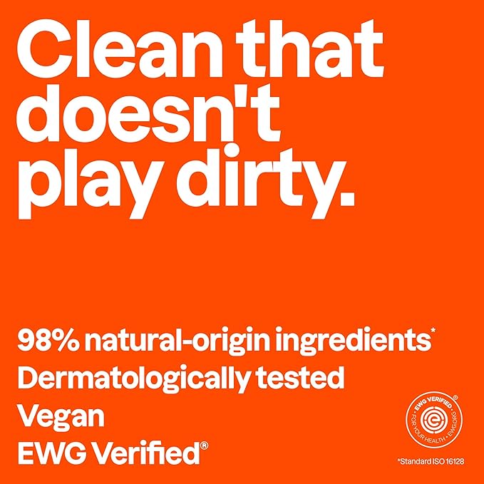 ATTITUDE Shower Gel Body Wash for Men, 98% Natural Origin Ingredients, Paraben & Phthalate Free, EWG Verified, Cleanses Without Drying, Amber & Citrus, 32 Fl Oz