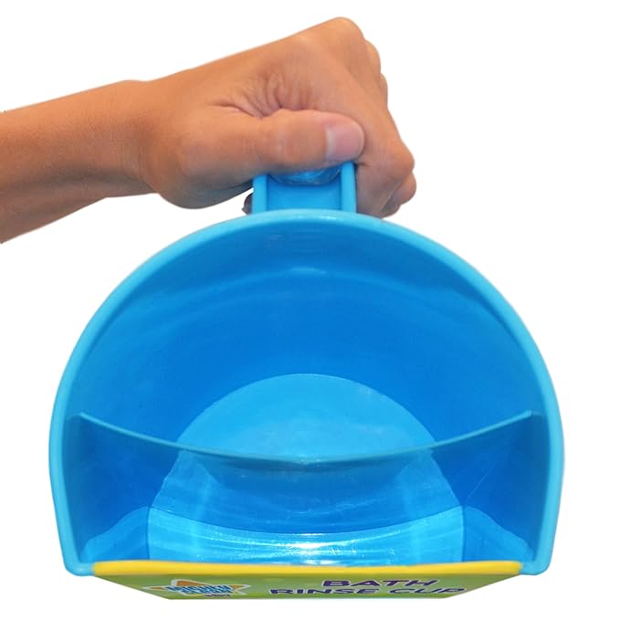 Mighty Clean Baby Shampoo Rinse Cup | Baby Bath Rinser Pail to Wash Hair and Wash Out Shampoo by Protecting Infant Eyes - Kids Bathing Without TEARS
