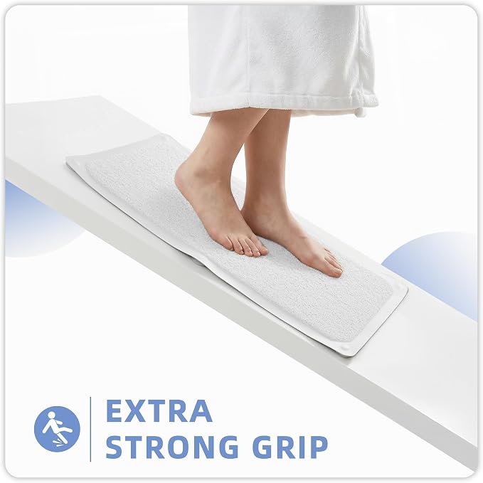 Upgraded Anti Slip Shower Mat with Suction Cups,Loofah Bath Mat for Tub | Comfortable,Strong Grip Suction Cups, Quick Dry, Easy Drainage, Easy to Clean,Inside Shower,Shower Accessories