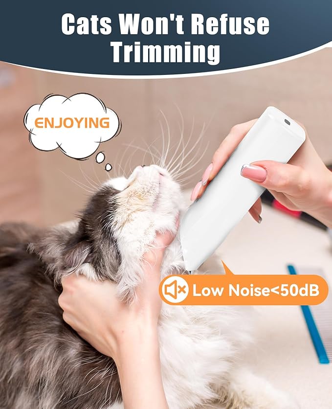 oneisall Pet Clippers for Cat Matted Hair, Quiet Pet Shaver for Cats | Waterproof Cordless Cat Clippers for Matted Long Hair with Storage Bag,Lightweight and Easy to Use for Cat, Pet, Small Dog
