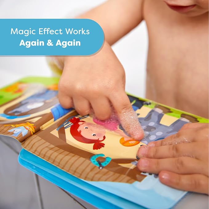 HABA Animal Wash Day - Magic Bath Book - Wipe with Warm Water and the Muddy Pages Come Clean