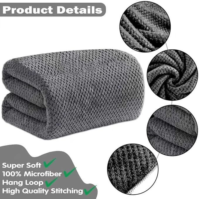Microfiber Bath Towel 35x70 Inches - Ultra Soft Quick Dry, Lightweight for Gym, Spa, Travel | Hotel Grade & Multi-Use| Single Pack