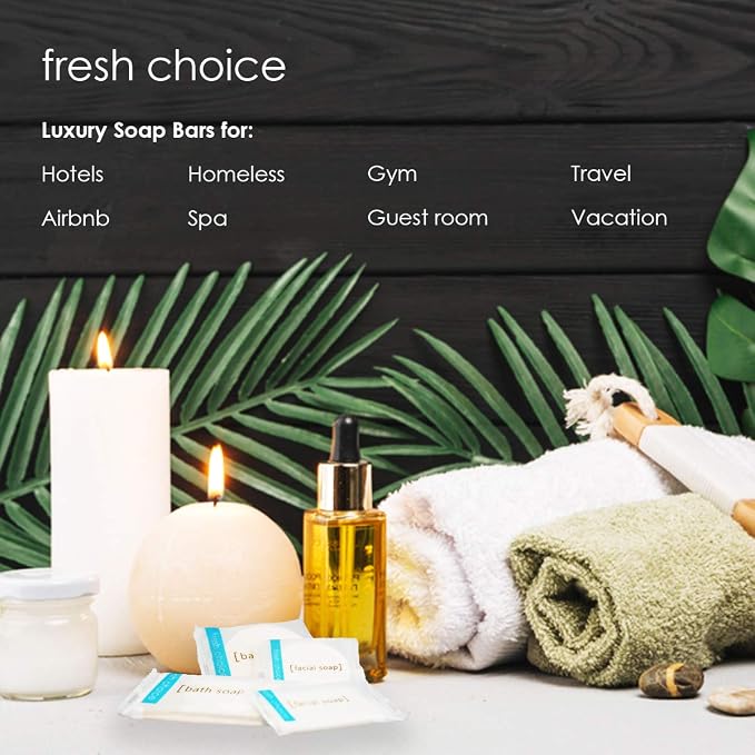 Bulk Hotel Soap, Individually Wrapped Bar Soaps, Mini Trial Size Toiletries, Bath Body Hand Soap for Vacation Rentals and Motel Guest Bathroom, 0.85 oz, Pack of 500