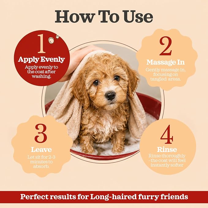 Lumi-Noble Vegan Prebiotic Cat & Dog Conditioner Detangler- Hypoallergenic Puppy & Dog Conditioner with Oatmeal & Vanilla Formula– Detangling & Moisturizing for Sensitive Skin – Gallon Size