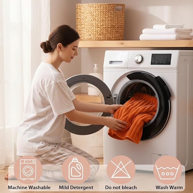 6-Piece Bath Towel Set - Includes 2 Extra Large Bath Sheets (40"x80"), 2 Hand Towels & 2 Washcloths - Premium Microfiber Quick Dry Luxury Towels for Bathroom (Burnt Orange)