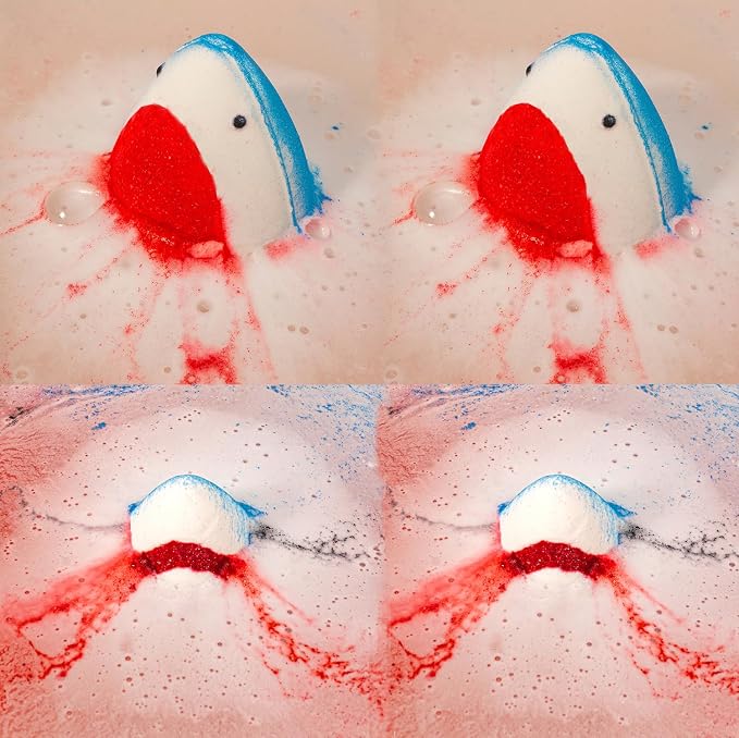 Shark Bath Bombs for Kids with Surprise Inside SEA Animals - Natural and Safe Bath Bombs Gift Set for Girls & Boys - Multicolored Organic Bubble Bath.