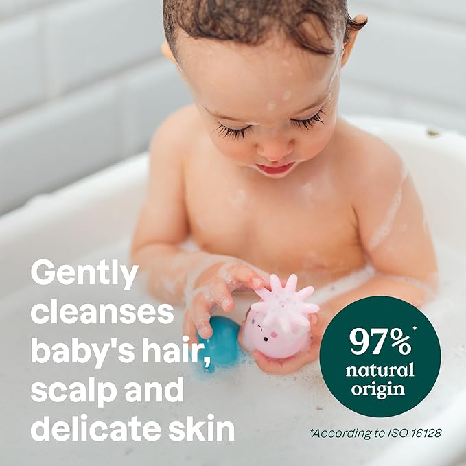 ATTITUDE 2-in-1 Shampoo and Body Wash for Baby, EWG Verified, Dermatologically Tested, Vegan, Orange and Pomegranate, 16 Fl Oz
