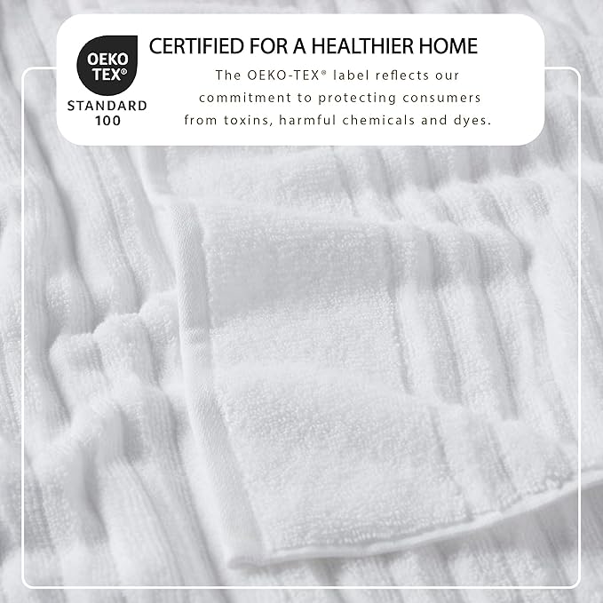 Great Bay Home 2 Pack Bath Sheet Set - 100% Cotton Towel Set - Absorbent & Quick-Dry Oversized Towels for Bathroom (White)