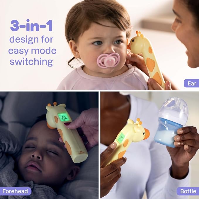 Playhouse MD Sick Day Starter Healthcare Kit – 3-in-1 Infrared Baby Thermometer for Kids, Nasal Aspirator Bulb & Medicine Kit with Oral Syringe & Medicine Dispenser | Toddler & Baby Essentials