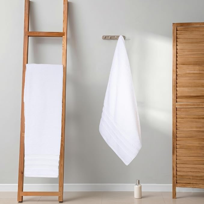 Bath Sheets 2 Pack Extra Large 35 x 70 Inches 600 GSM 100% Ring Spun Combed Uzbek Cotton Bath Towels Oeko-TEX Certified Soft Highly Absorbent Quick Dry – White