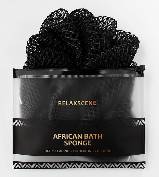 African Net Sponge Authentic - Exfoliating Back Scrub Bath Sponge with Knots - Afro Scrub Body Scrubber Exfoliator Washcloth - African Body Care Daily Use Shower Essentials