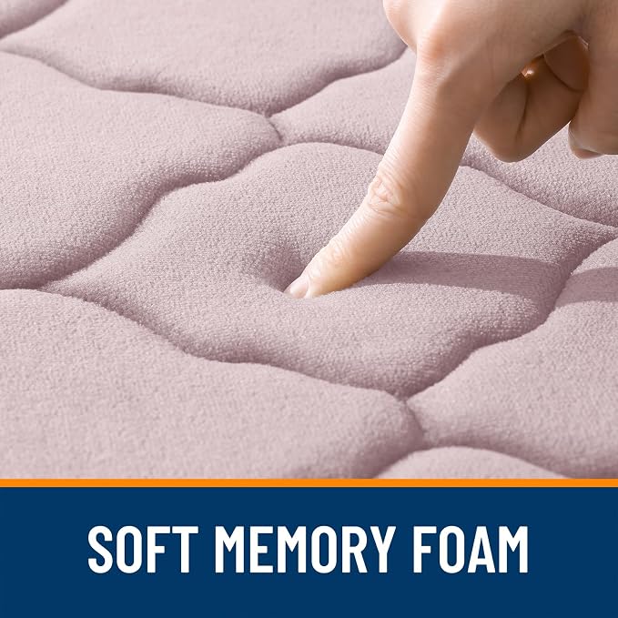 OLANLY Memory Foam Bath Mat Rug 44x24, Ultra Soft and Absorbent Bathroom Rugs, Non-Slip Comfortable, Machine Washable Bath Carpet for Bathroom Floor, Tub, Shower and Home Decor Accessories, Dusty Rose