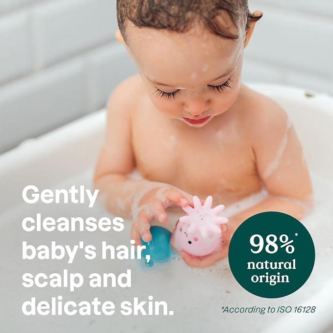 ATTITUDE Bubble Body Wash for Baby, EWG Verified, Dermatologically Tested, Plant and Mineral-Based, Vegan, Pear Nectar, 8 Fl Oz