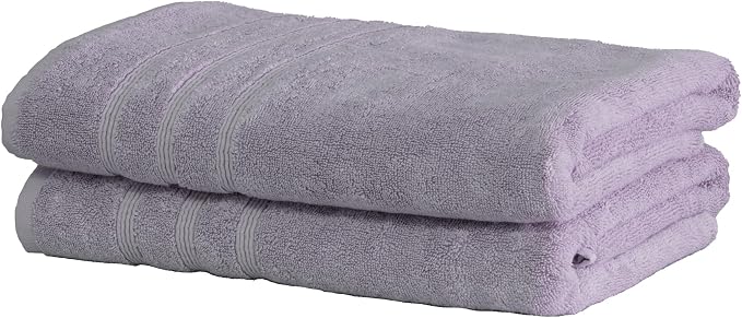 Mosobam Turkish Bath Towels, 2 Pack, 30 x 58 in, 700 GSM, Lavender Aura | 2 jumbo bath towels, 30 x 58 in, woven in Turkey, 700 GSM, 50% viscose made from bamboo and 50% Aegean Turkish cotton, plush