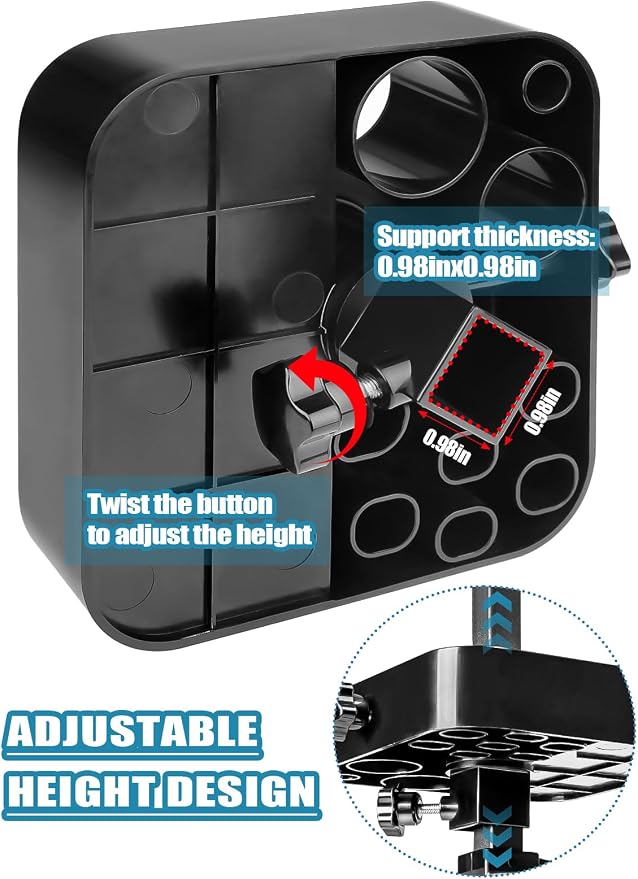 Kalolary Portable Dog Grooming Tool Holder - Rotatable Organizer for Pet Grooming Table & Accessories - Scissors, Clips, Brushes Storage