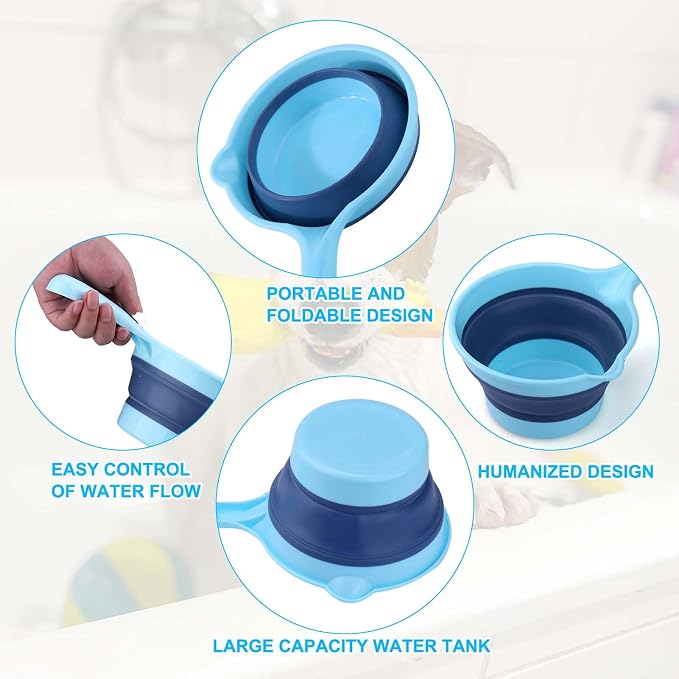 Vodolo Dog Bath Rinse Cup,Portable Foldable Dog Bath Tubs Accessories,Dog Shower Bathtub Dog Pool Supplies,Dog Washing Tools,Dog Shower Attachment