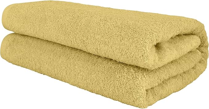 Nine West Oversized Luxury Terry Bath Sheet - Soft, Plush & Dense Extra Large Jumbo Towel Hotel Quality, 6 GSM 1% Turkish Cotton Unisex, Super Absorbent Elegant Yellow, 4x8 Inch