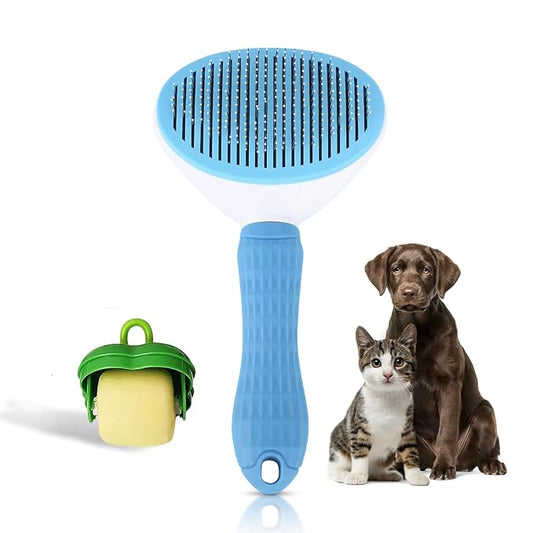 DUNA Pet Grooming Brush – Gentle Deshedding & Dematting Tool for Dogs & Cats – Massage Bristles – Ergonomic Non-Slip Handle – Suitable for All Coat Types