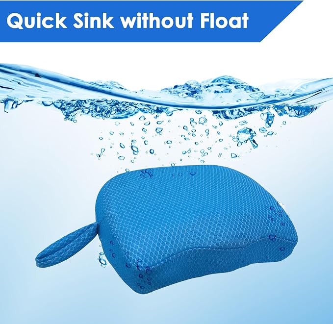 Hot Tub Booster Seat for Adults, 5 Inch Thick Supportive Cushion with Non-Slip Bottom, Weighted for Quick Sink Without Float, Spa Booster Seat for Hot Tub (Including Inflatable), Pool, Bathtub