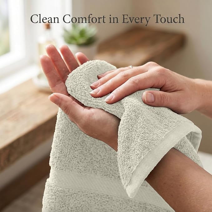 RIVERSIDE 6-Pack Premium Hand Towels Set, 16x28 inches, 100% Ring Spun Cotton, Super Soft, Quicker to Dry and Highly Absorbent, Towels for Bathroom, Kitchen, Gym, Spa, Cannoli Cream