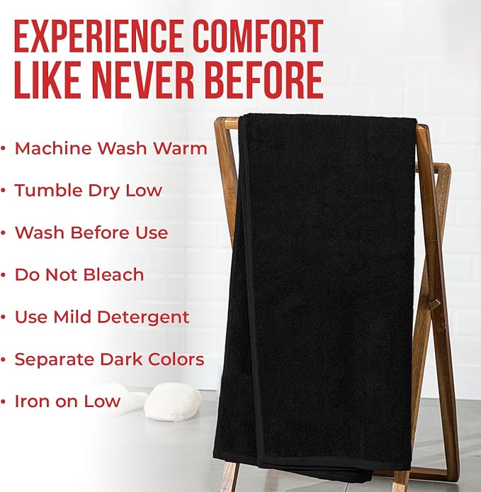 RIVERSIDE Pack of 1 Jumbo Bath Sheet 40 x 80 Inches - Extra Large Bath Towel, Super Soft & Highly Absorbent, 100% Cotton Quick Dry, Perfect to Wrap Yourself in - Black