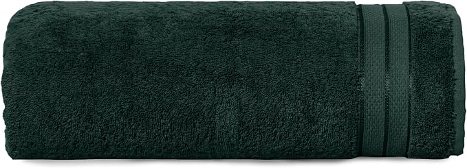 Elegant Comfort Three Line Popcorn Towel Set for Bathroom 35 x 70 inches, Premium Hotel Quality 1-PACK Jumbo Towels, 100% Turkish Cotton, Soft and Durable, Quick Dry and Highly Absorbent, Forest Green