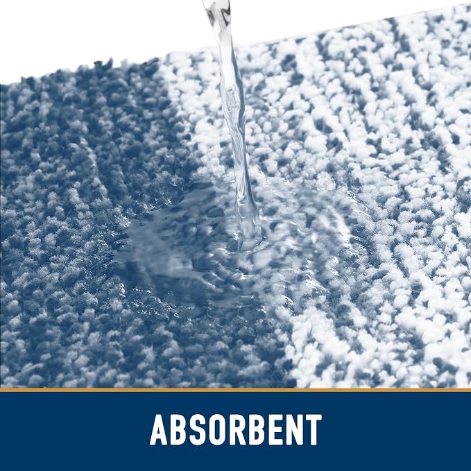 Smiry Dog Door Mat for Muddy Paws, Absorbs Moisture and Dirt, Low-Profile Entryway Mat with Non-Slip Backing, Entry Indoor Outdoor Doormat for Inside Floor (70x24 Inches, Light Blue, Striped)