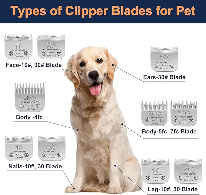 (10#&30#) Clipper Blade Compatible with Andis,Wahl and Oster Dog Clippers | Detachable Pet Grooming Replacement Blade for Dog Grooming Clippers, Replacement Blades, Compatible Accessory