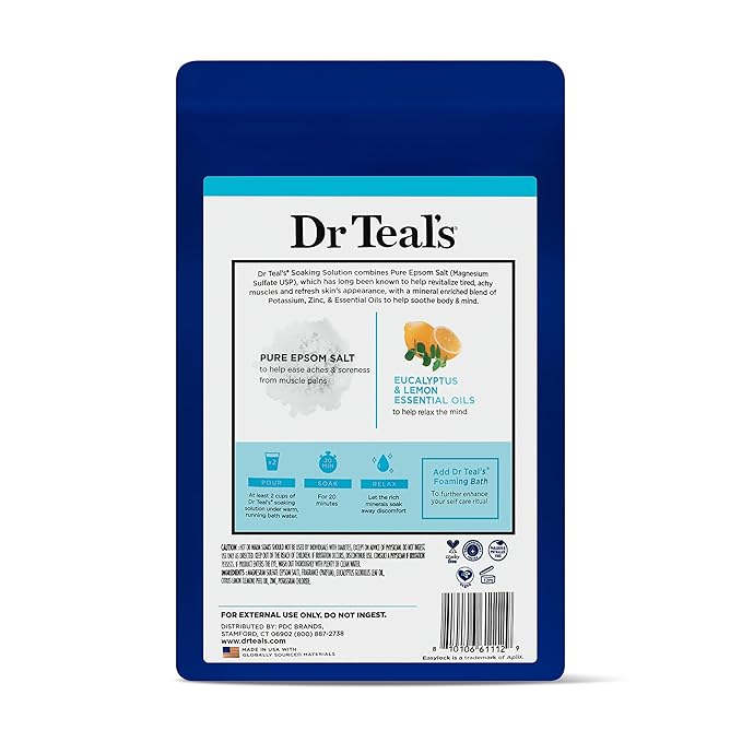 Dr Teal's Pure Epsom Salt, Restorative Minerals with Magnesium, Potassium & Zinc, 3 lbs