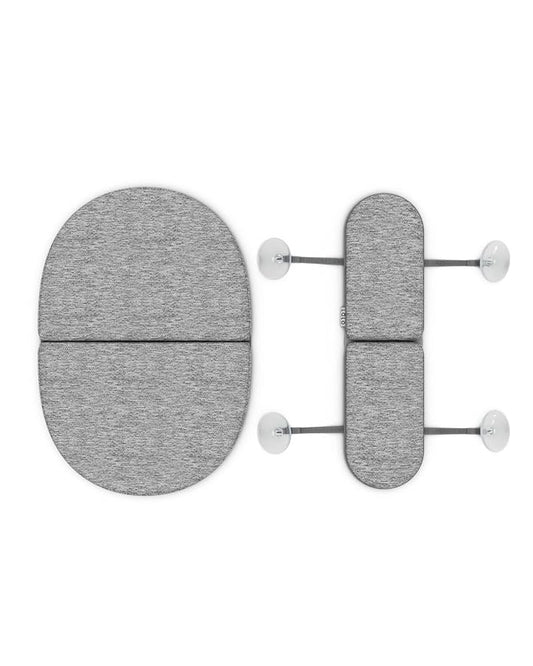 Lalo Knee & Elbow Saver - Foldable Padded Cushions for Bathtime, Quick-Dry, Suction Cups for Stability, Bath Kneeler Rest Set 17 x 11.5 in Knee Pad & 16 x 4.5 in Elbow Pad - Heather Grey