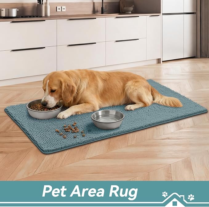 Bcoimo Super Absorbent Dog Door Mat, 48"*30" Anti Slip Mat for Muddy Paws, Pet Rugs for Dirty Paws Washable that Absorbs Moisture and Dirt, for Dog Cage and Pet Resting Carpet