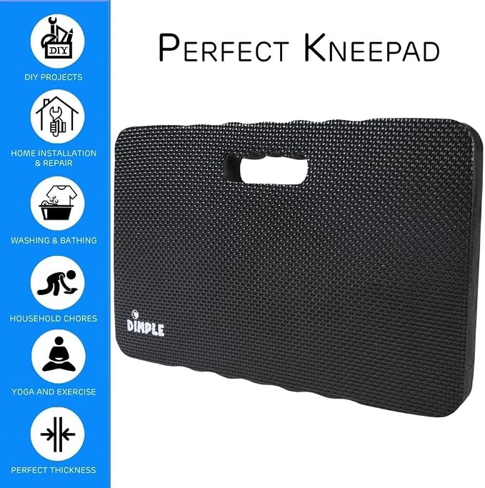 Dimple Kneeling Pad, High Density Thick Foam Comfort Kneeling Mats for Gardening, Yoga Exercise, Garden Cushions, Knee Pads Black