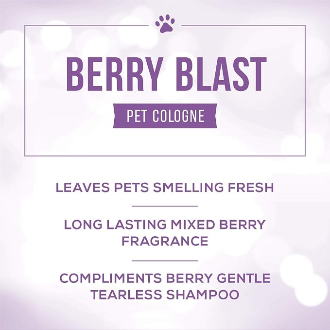 Nature's Specialties Berry Blast Dog Cologne for Pets, Natural Choice for Professional Groomers, Ready to Use Perfume, Made in USA, Finishing Spray, 8 oz