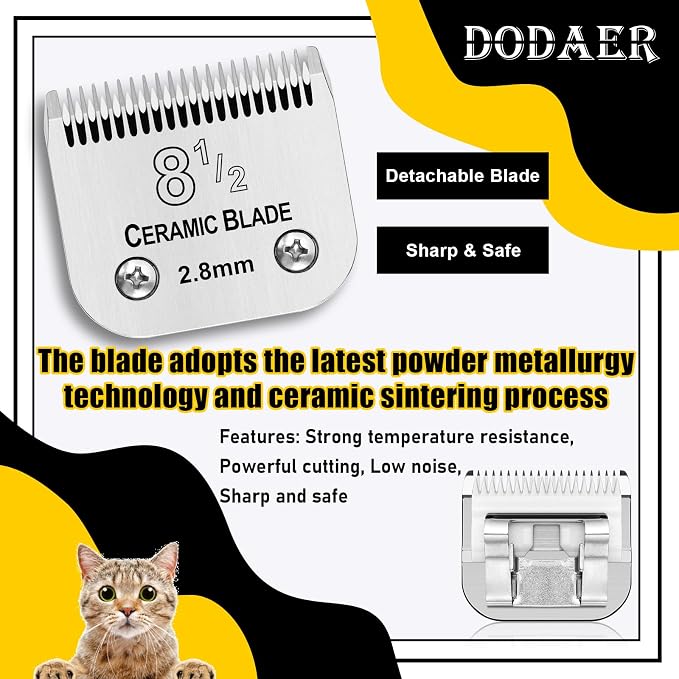 8 1/2 Dog Grooming Ceramic Blade,Compatible with Andis ,Oster A5,Wahl KM10 | Cut Length 7/64"(2.8mm)