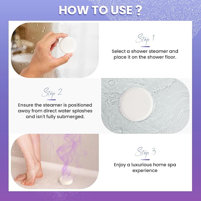 BodyRefresh Lavender Shower Steamers Aromatherapy 8 Pack - Birthday Gifts for Women Mom Wife, Shower Bombs with Essentials Oil for Home Spa Relaxation Self Care
