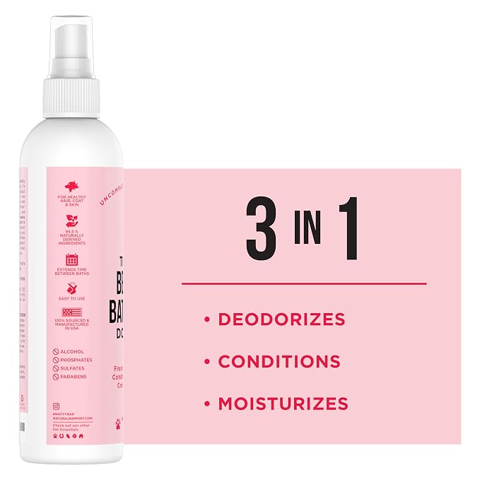 Natural Rapport Dog Deodorant Spray, The Only Between Bath Spray Dogs Need, Natural Cat and Dog Perfume Spray Eliminates Smelly Odours Between Baths (Female)