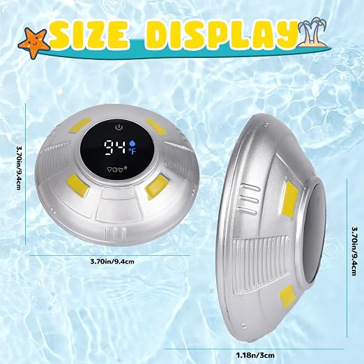 Baby Bath Thermometer - Digital Floating Water Thermometer with LED Display & Color Temperature Alerts, Rechargeable Bath Toy for Infant Bathtub Safety, Newborn Bath Essentials Gift