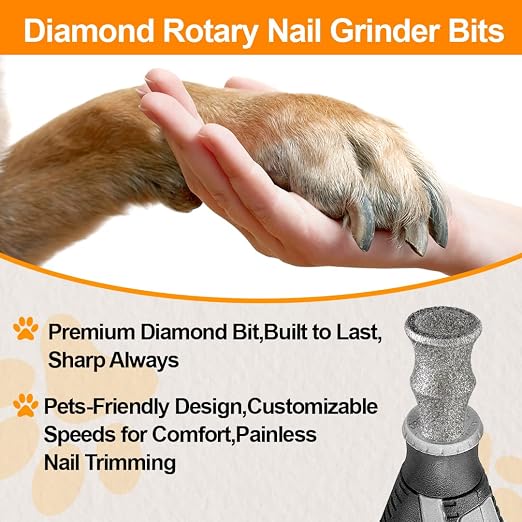 Diamond Rotary Pet Nail Grinder Bits Dog Nail Grinder Replacement Head -5PCS 1/8" Replacement Grinder Wheel for Animals Nail Care(Mixed)